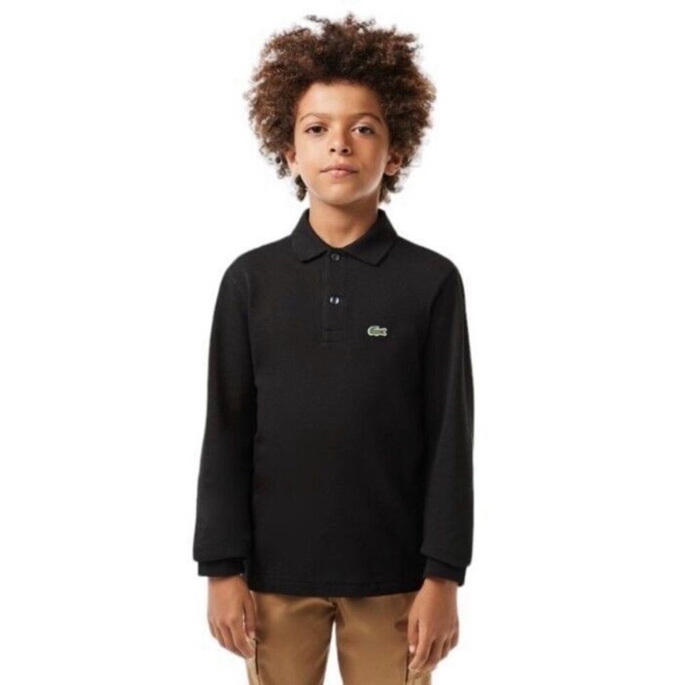 LACOSTE | Kids Black Long Sleeve Logo Polo Shirt Youth Size 10